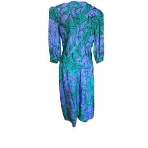 Vintage Rare 100% Silk Tropical Floral 2 Piece Skirt Set Size 6 Made in Korea